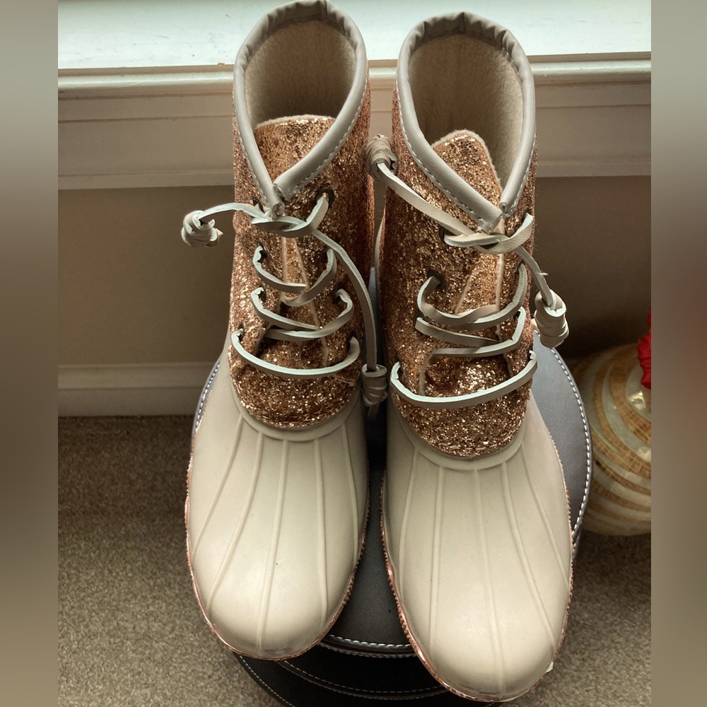 Gold Glitter Rain Boots by Ocean & Coast